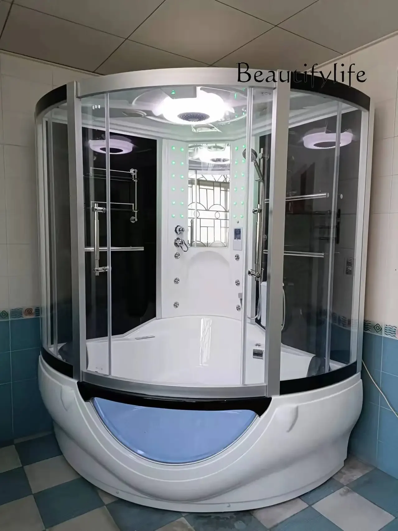 

Wet steam room with surfing Jacuzzi toilet Bathroom Luxury integral shower room Steam room