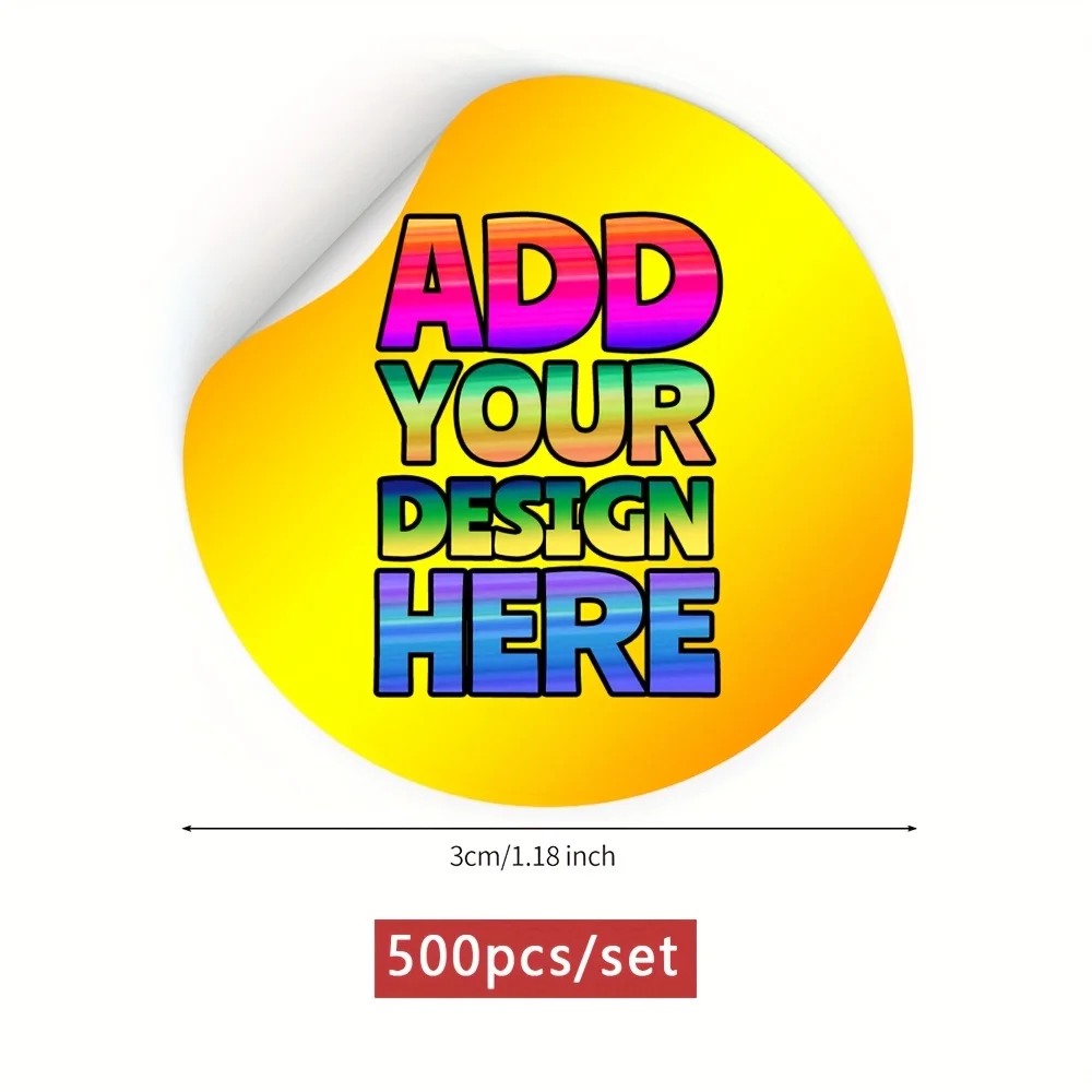 

500pcs Custom Stickers, Size 3cm, Suitable For Badges, Milk Tea, Drinks, Catering, Small Businesses Custom Label Stickers
