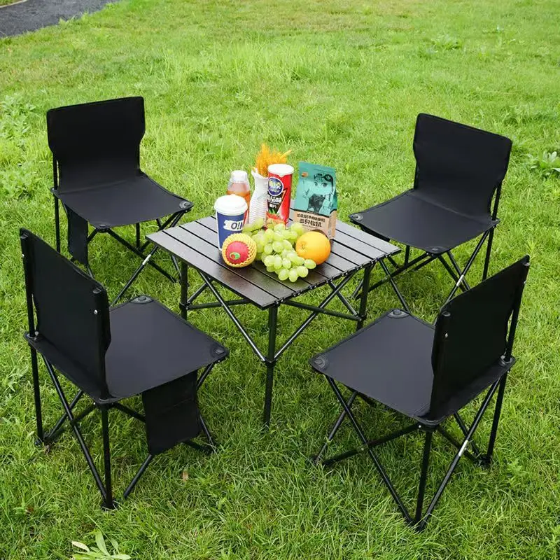 Outdoor Folding Table Egg Roll Table Portable Camping Picnic Equipment Daquan Stall Set Outdoor Folding Table and Chairs