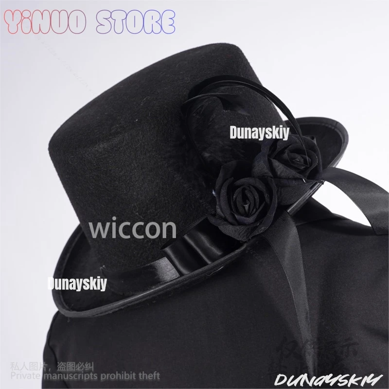 Ciel الأسود أنيمي بتلر تأثيري الأسود روز زي المحكمة خمر فساتين القوطية قبعة رائع لوليتا أنماط الظلام الباروكات كوسبفلي