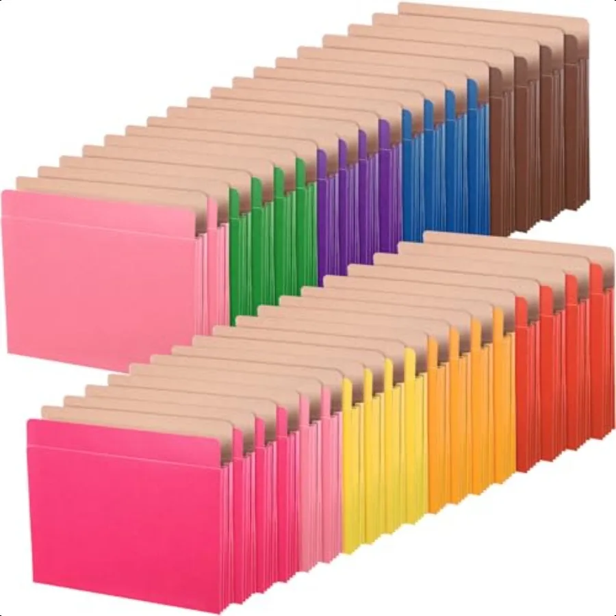 

36 Pcs Expanding File Pocket Folder Organizer Letter Size Expandable File Folder 3.5 Inch Expansion Colored File Jackets for Of