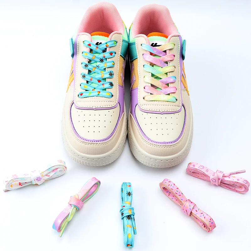 120CM Flat Shoe Laces For Sneakers Cartoon Shoelaces Cute Pattern Colorful Printing Sports Shoelace Accessories Shoestring