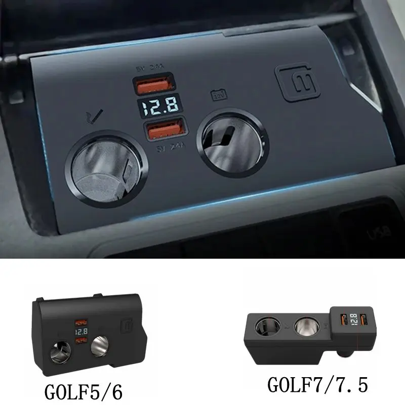 

Car Charger for Volkswagen Golf 5 6 Eos MK5 Golf 7 / 7.5 Jetta Scirocco Cigarette Lighter USB Splitter Fast Charging