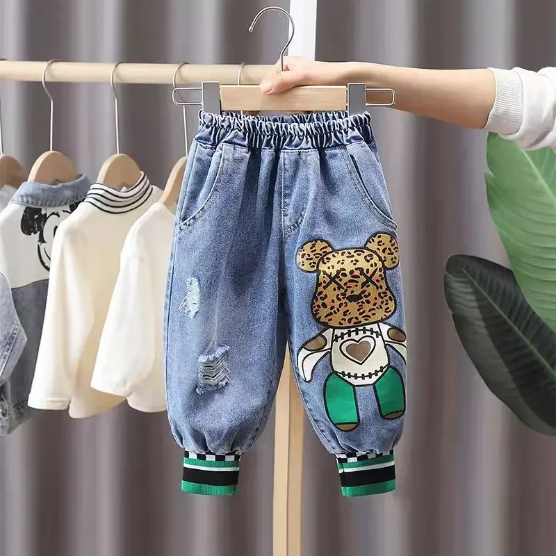 2024 New Arrival Boys Jeans Casual Jeans Thick Winter Jeans Hot Pants Children Fashion Cotton Winter Pants