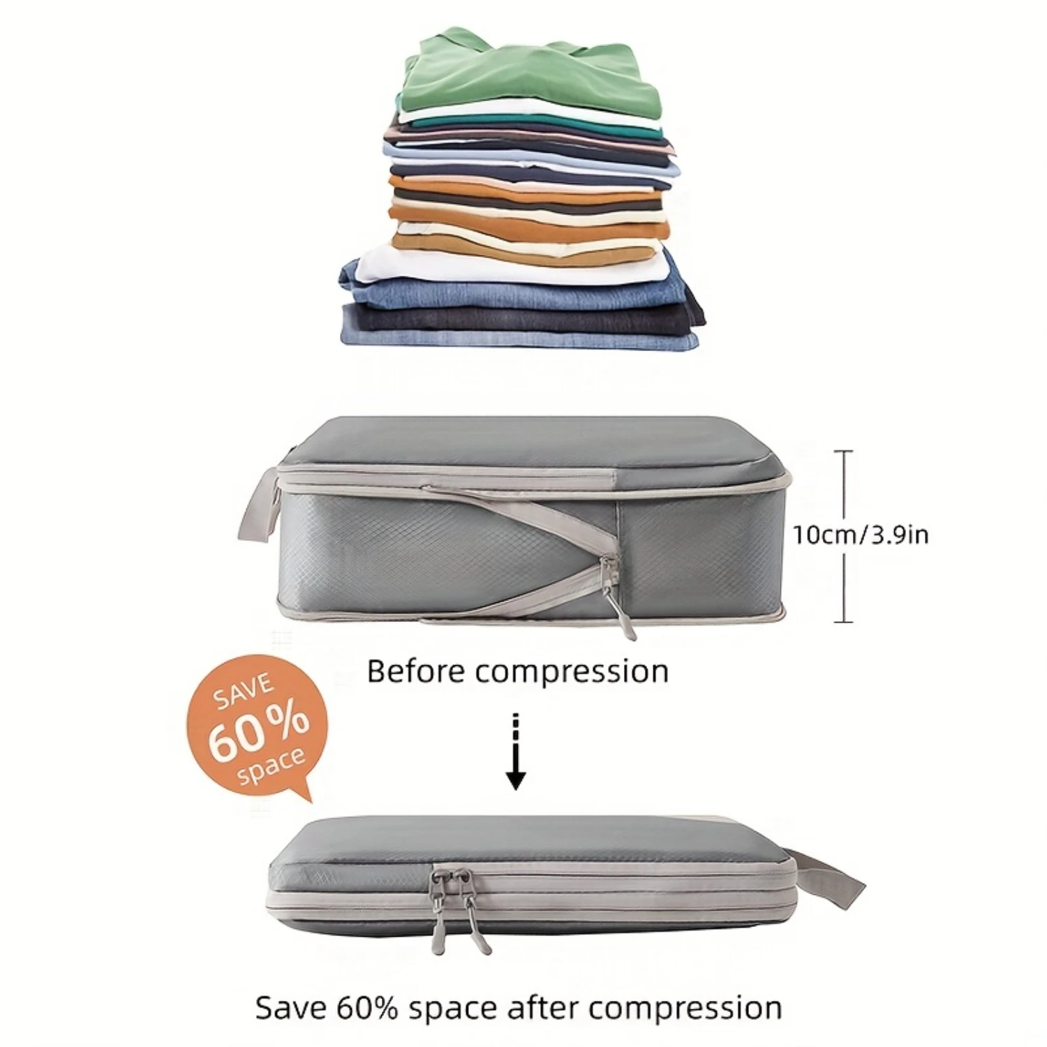 5pcs Compression Travel Bag Underwear Bra Socks Organizer Bag With Shoes Bag