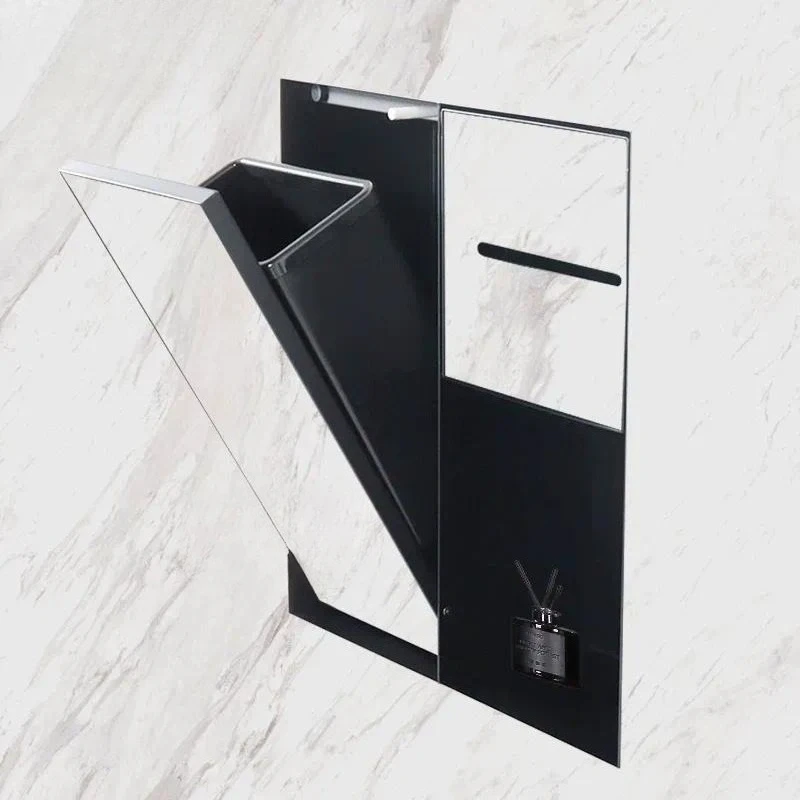 Integrated Recessed Toilet Paper Holder Trash Bin Set 304 Steel Wall Niche for Bathroom Vanity Concealed Storage