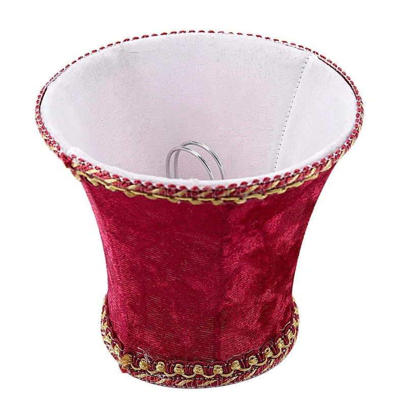 2X Fabric Clip On Lamp Shade, E14 Handmade Lampshade For Modern European Style Wall Sconce Lamp, Crystal Lamp,(Red)