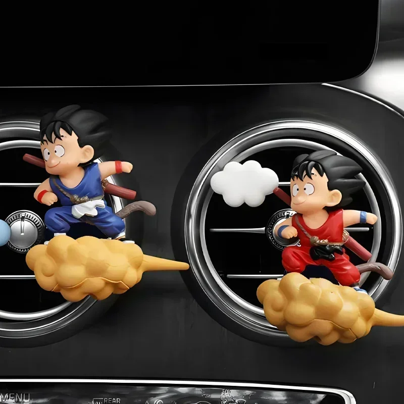 Dragon Ball Anime Figure Son Goku Car Air Conditioning Vents Fan Figurine Model Somersault Cloud Cute Car Decoration Gifts Toys