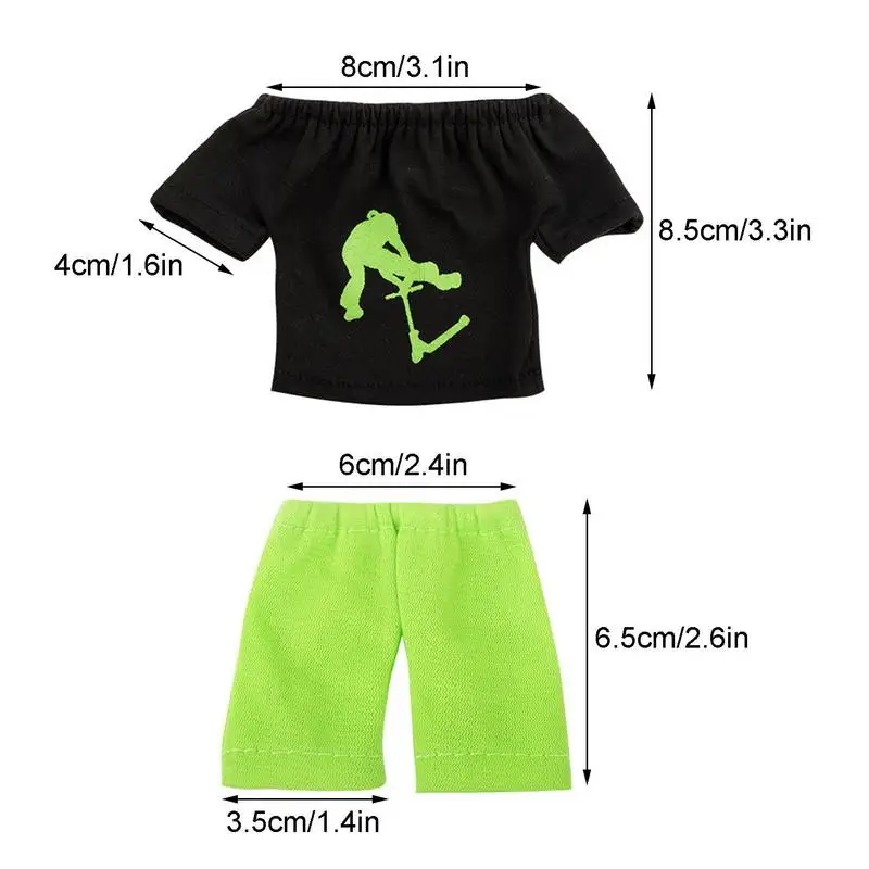 Mini set di scooter da dito con pantaloni Giocattoli per scooter da dito Piccolo scooter da trucco per bomboniere Giocattoli per bambini Allenamento con le dita