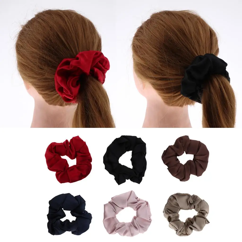 100% Zijde Haar Scrunchies Elastische Haarband Zachte Bobble Haarbanden