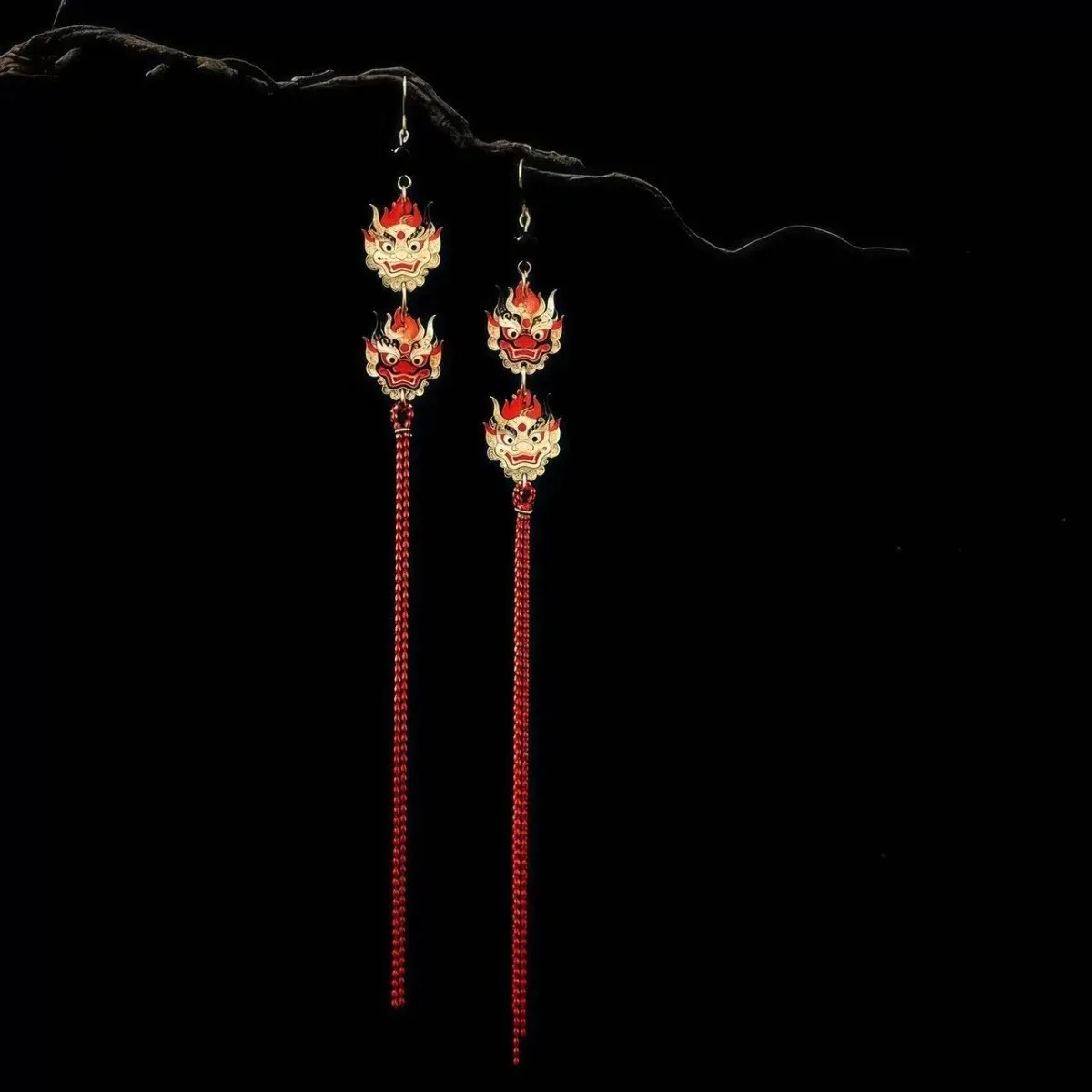 Ancient Style Mysterious Animals Earrings for Women Men Vintage Chinese Mythological Tales Jewelry Silver Hook Ear Clip Earring