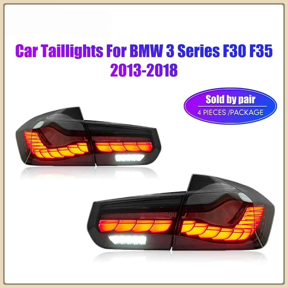 Paar Auto-Rücklicht-Baugruppe für BMW 3er F30 F35 2013–2018, LED-Bremse, fließendes Wasser, flimmernde Rückleuchten, umgekehrte Rücklichter