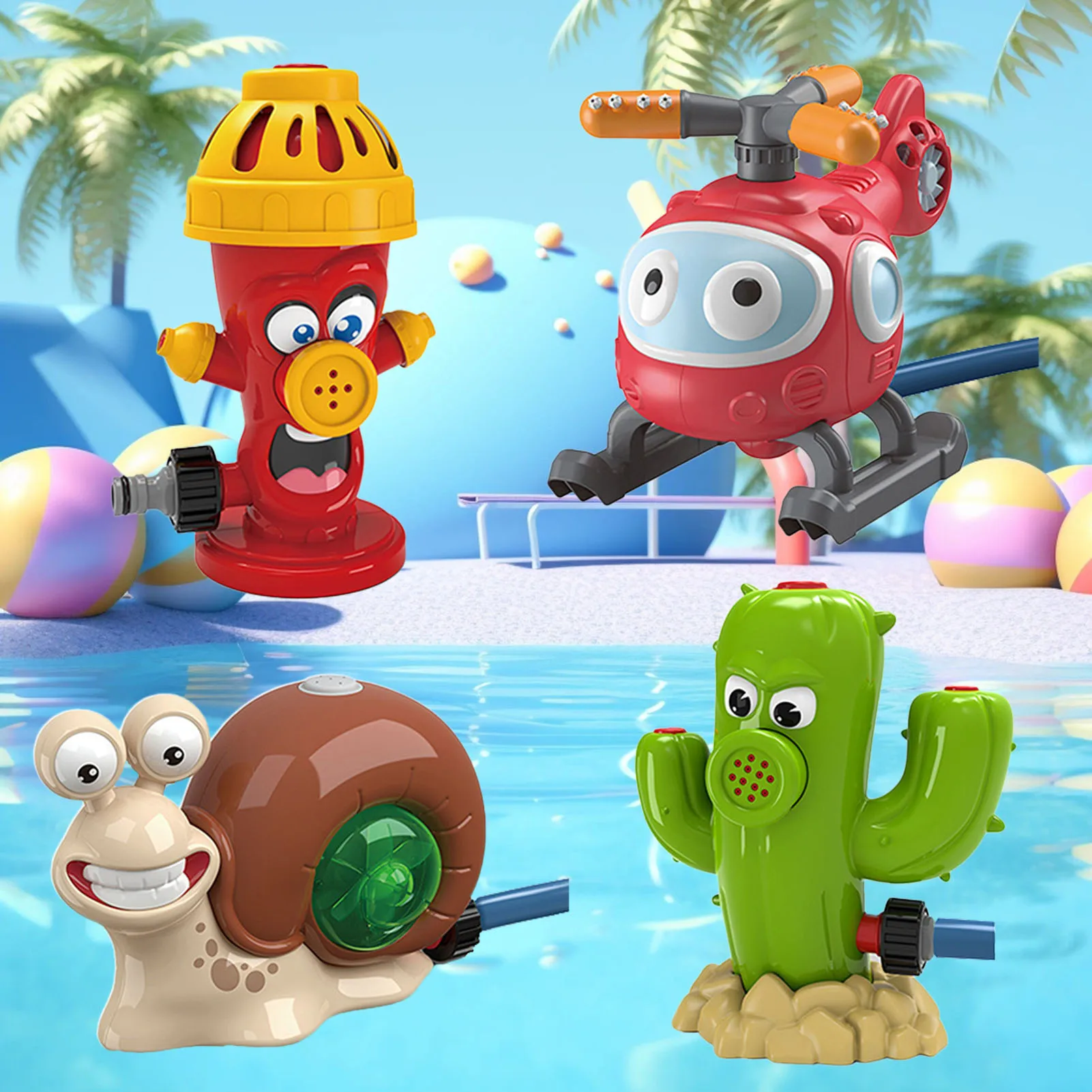 Brinquedos adoráveis de aspersão de água para o verão, brinquedo engraçado de jogo de água externa para jardim de gramado