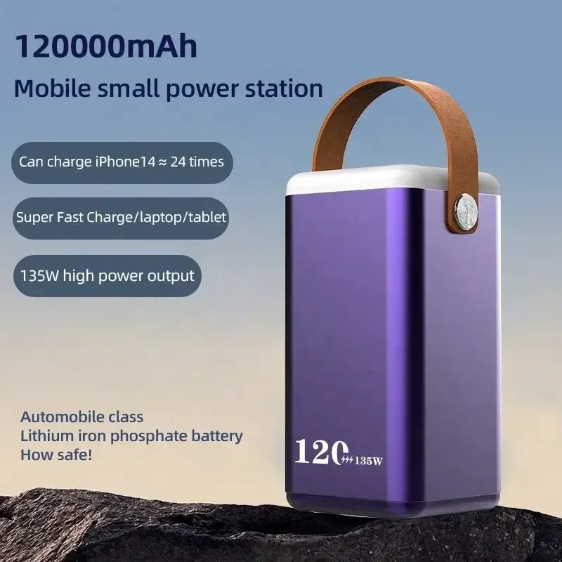 Hot Super Large Capacity Power 120000mah Portable Pd 100w Fast Charging Powerbank Mobile Phone Tablet Laptop External Batter