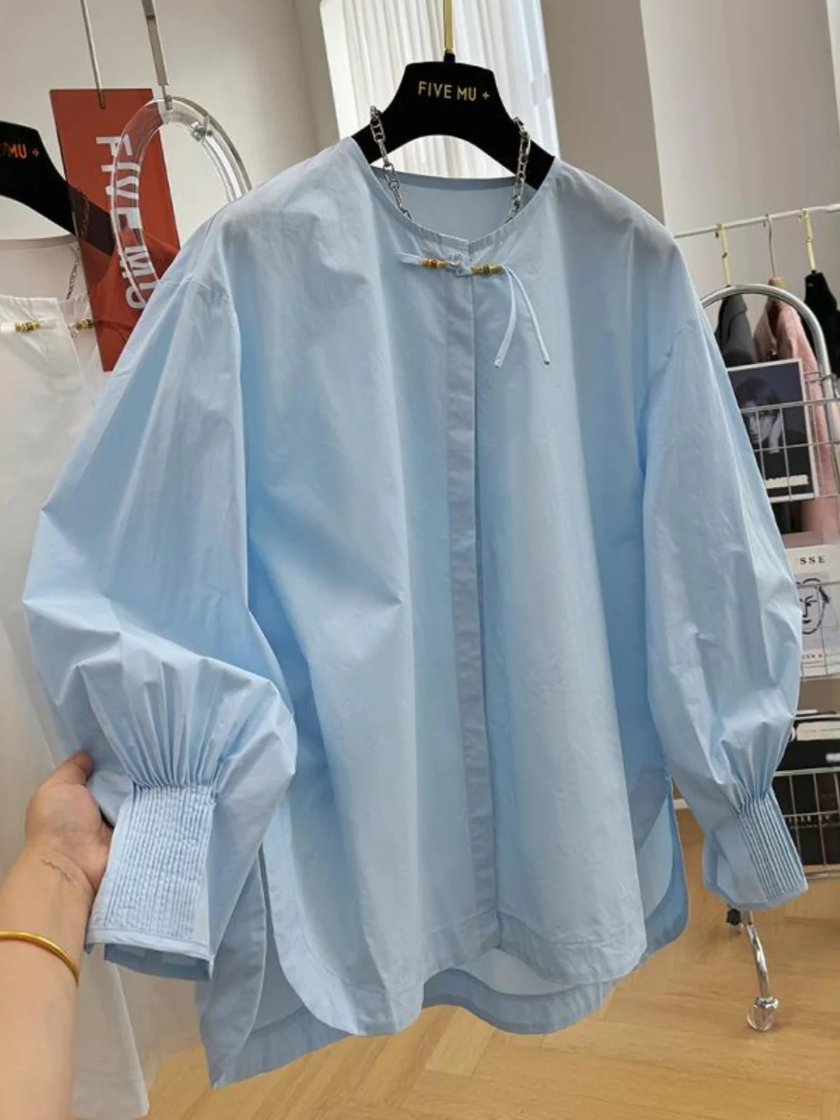 

Свободный длинный топ с круглым вырезом для женщин на раннюю осень, однотонный, универсальный, повседневный, для работы и отдыха, больших размеров