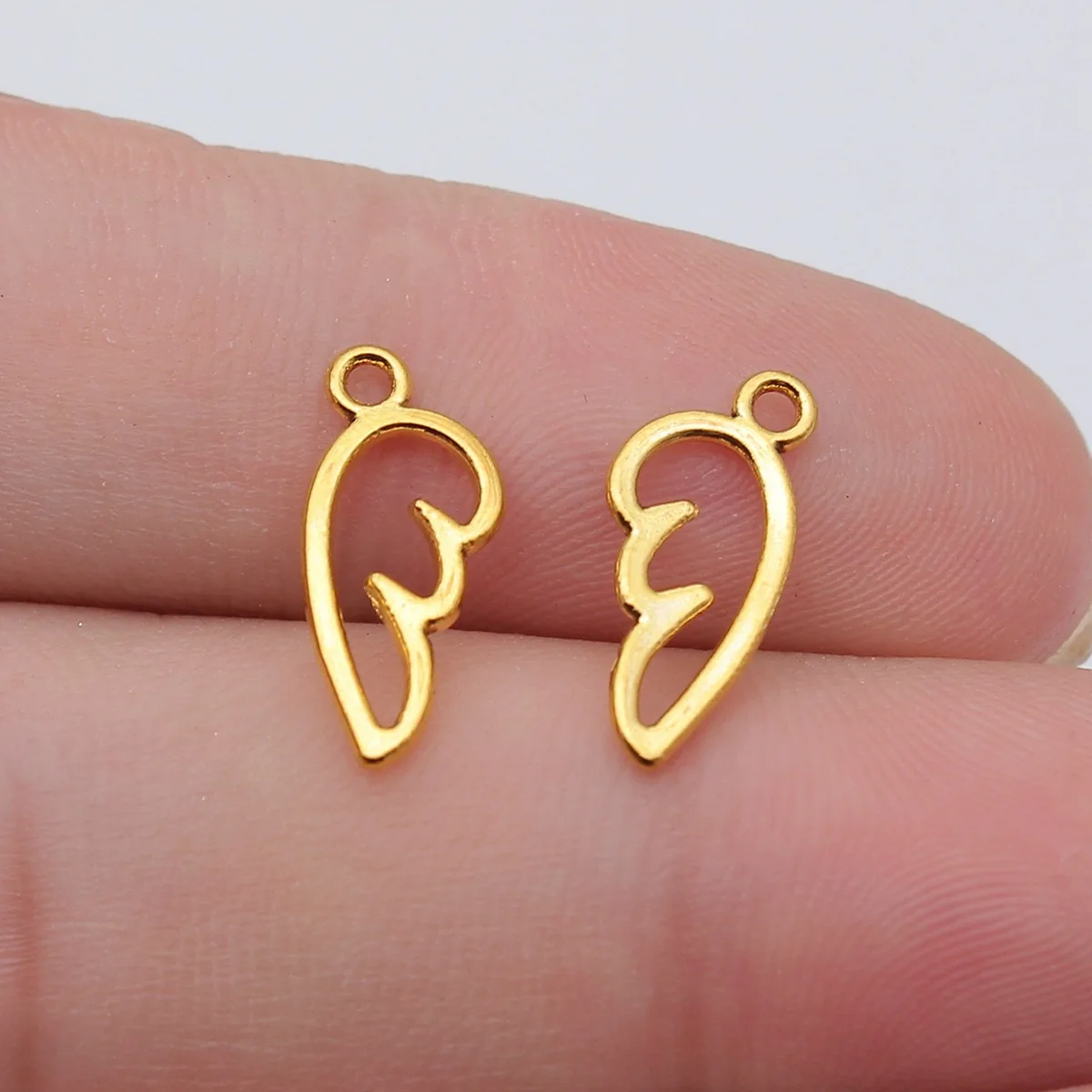 40pcs 16x8mm 4 Colors Angel Wing Pendant Charms For Jewelry Making