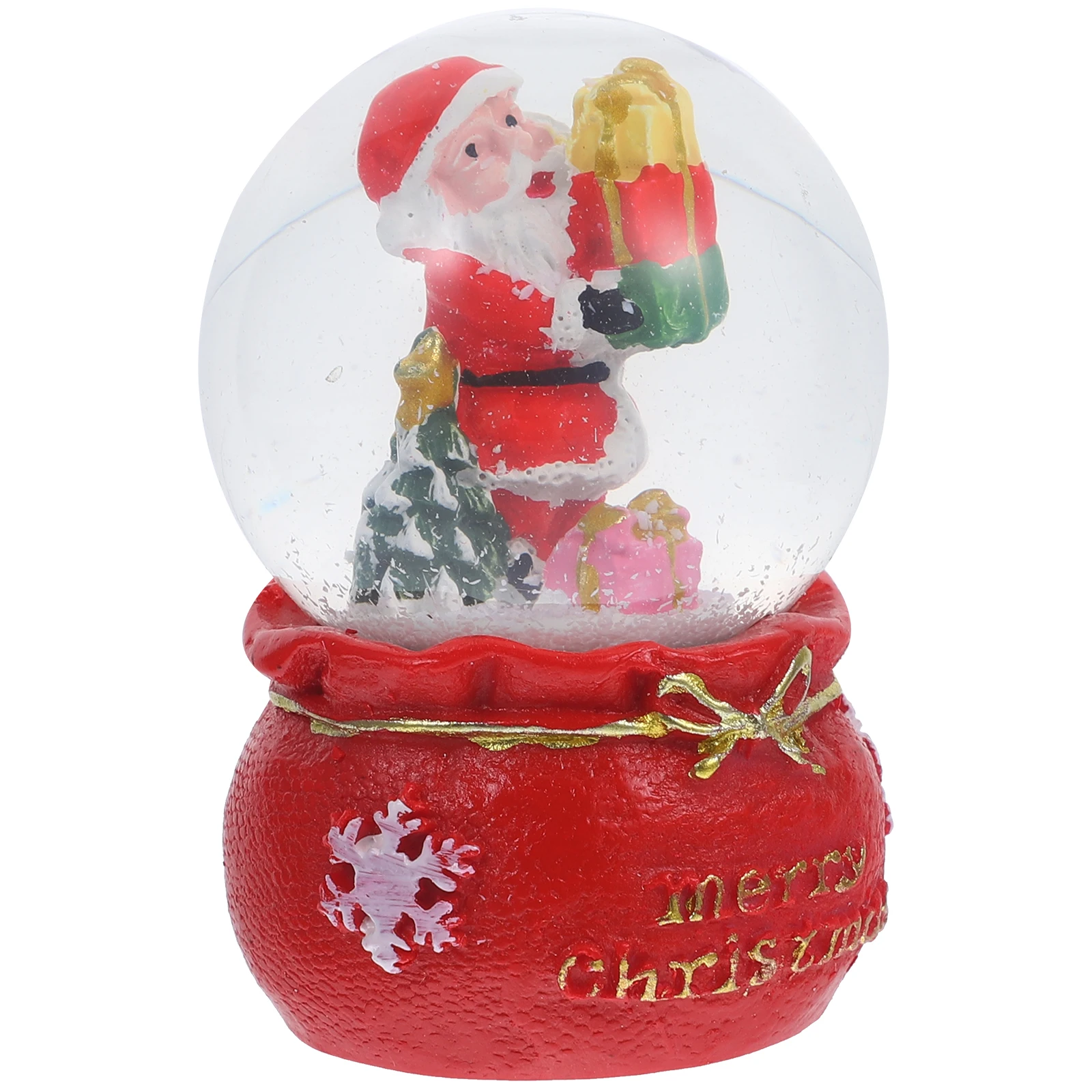 

Creative Crystal Ball Christmas Ornament Resin Snow Globe Design Hanging Decor for Home Office Desktop Holiday Decoration