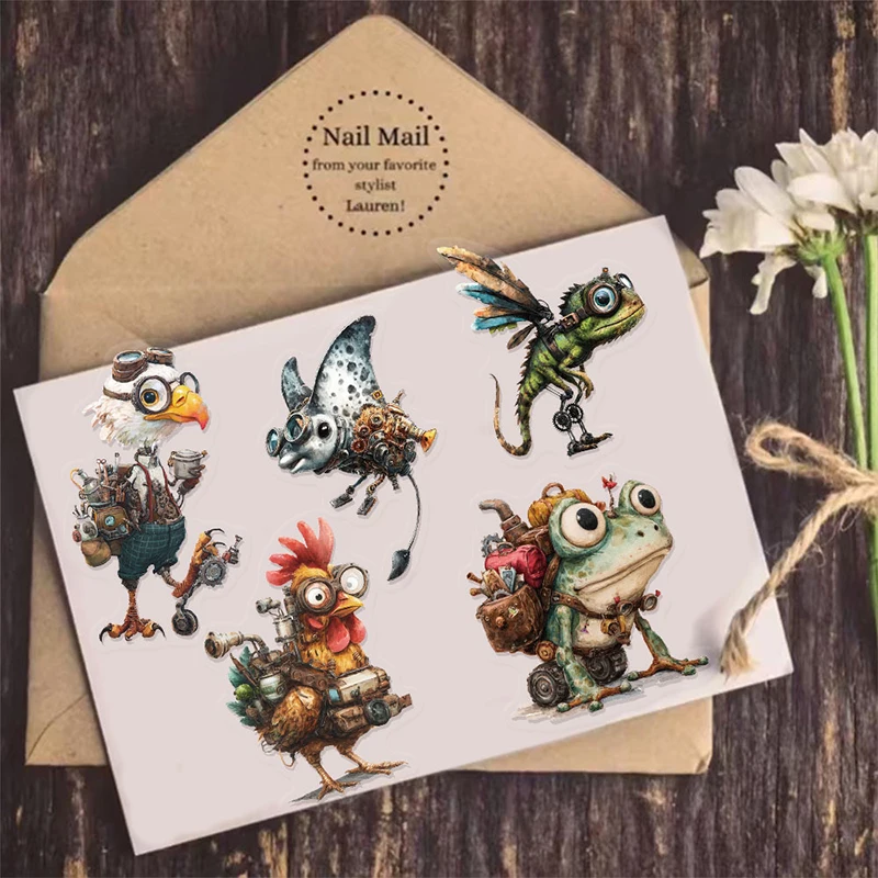 50PCS Cartoon Punk Style Animals Graffiti Stickers Aesthetic DIY Decorative Phone Pencil Box Skateboard Decals Kids Toys Gift image 4
