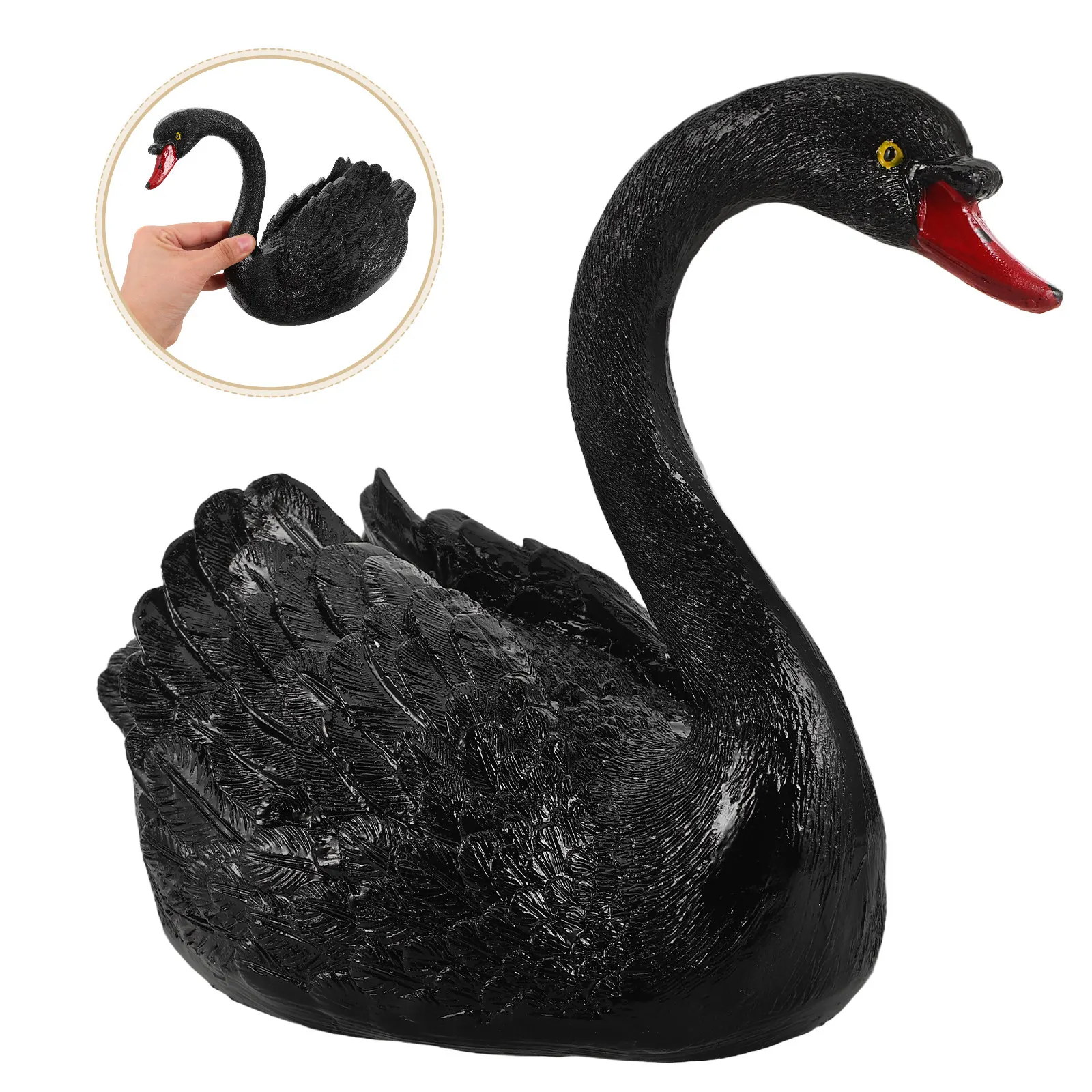 Floating Swan Sculpture Realistic Durable Plastic Pond Decoration Outdoor Garden Yard Elegant Water Fountain Ornament
