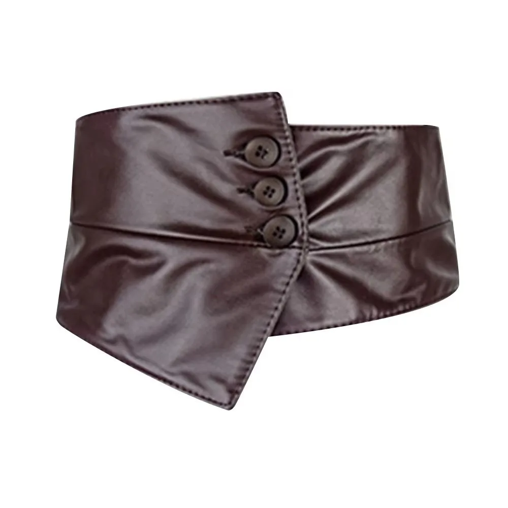 

Модный тканевый корсет из искусственной кожи Spicy Girl, однотонный широкий пояс, пояс для похудения, ковбойский ремень в стиле вестерн, женский