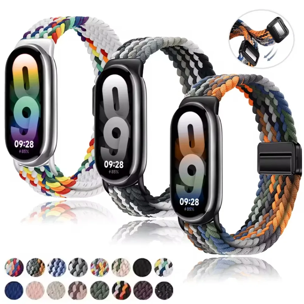 Nylon-Schlaufenarmband für Xiaomi Mi Band 10 9 8 Magnetisches Komfortables Atmungsaktives Armband für Xiaomi Mi Band 10 9 Armband-Zubehör – Detail 9
