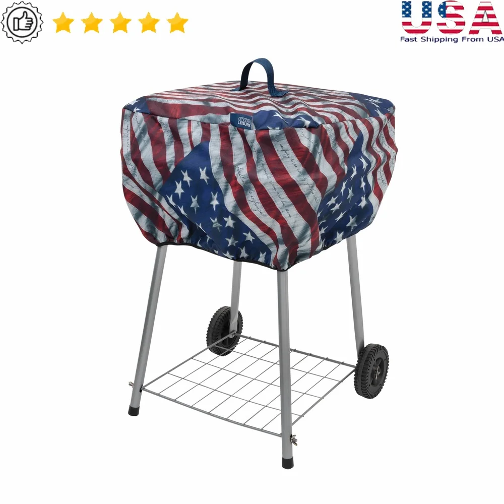 

Weather Resistant Charcoal Grill Cover Elastic Bottom Hem Fits Most Walk-A-Bout Grills UV Protection Durable Outdoor Use