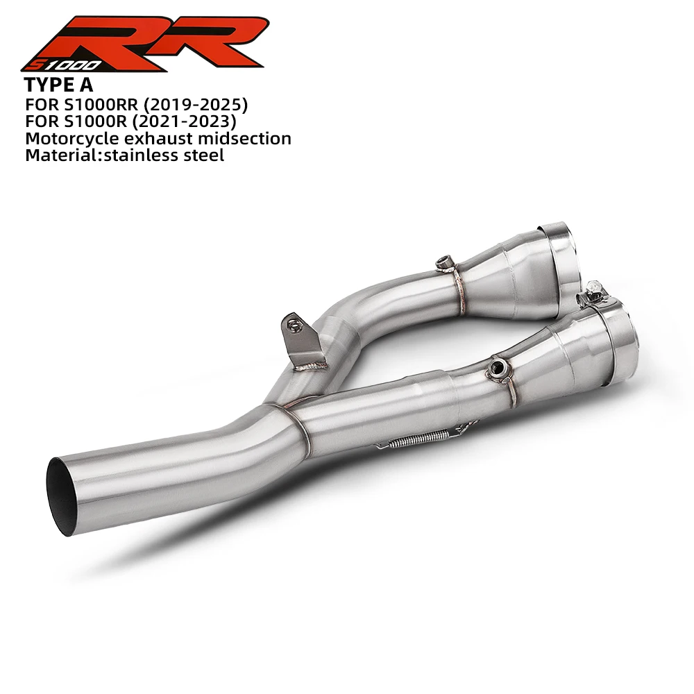 Motorcycle s1000rr Exhaust System Modify Middle Link Pipe Slip On For S1000RR 2019 - 2025