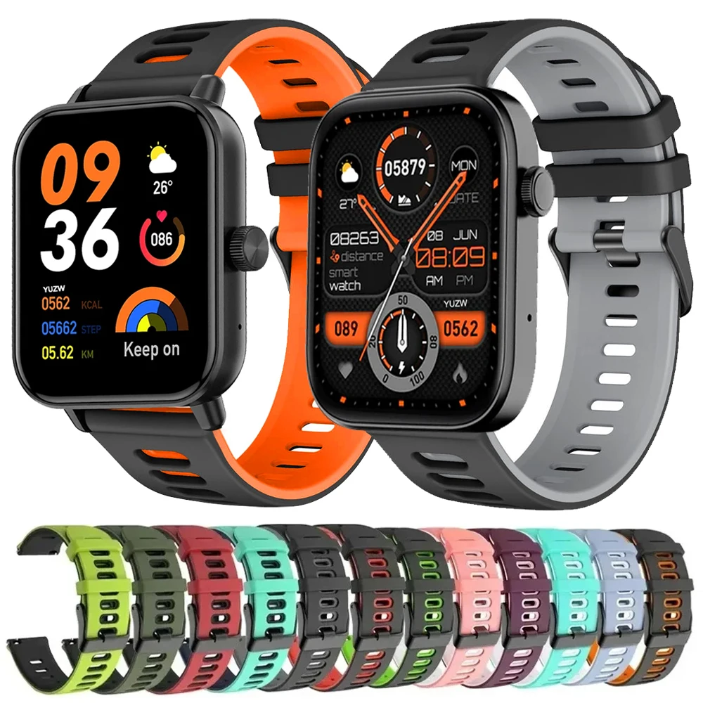 20 22mm Watch Band For COLMI P71 P81 Strap Wristband For COLMI C81/C8 Max/C60/M42/V68/P73/P76/I28 Ultra Sports Silicone Bracelet