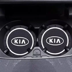 2Pcs Silicone Car Coaster Water Cup Slot Non-Slip Pad Mat For KIA Sportage Ceed Sorento Cerato Optima Picanto Rio Soul K5 Stonic