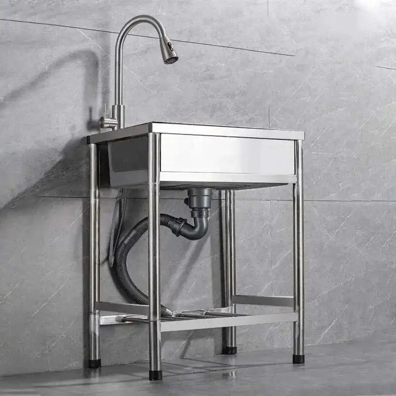 

Кухонные мойки из нержавеющей стали, утолщенные современные коммерческие раковины для мытья рук для ресторана, дома, многофункциональная кухонная раковина