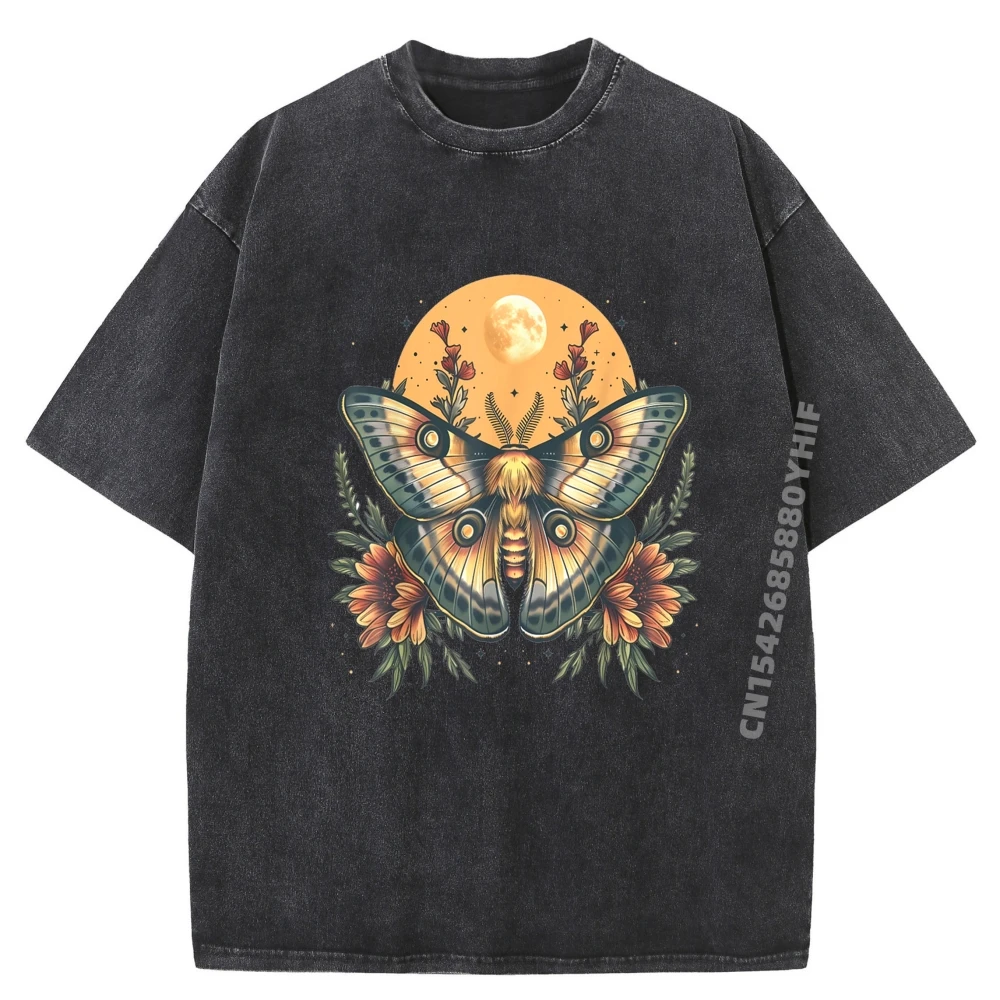 

Luna Moth Flower Butterfly Witchy Tee Goblincore Celestial Мужские рубашки Футболка с рисунком Рубашки с принтом аниме Мужские потертые футболки