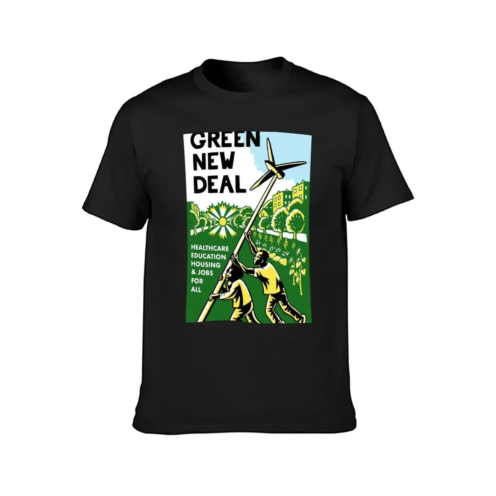 green new deal posters T-Shirt summer clothes designer shirts mens big and tall t shirts