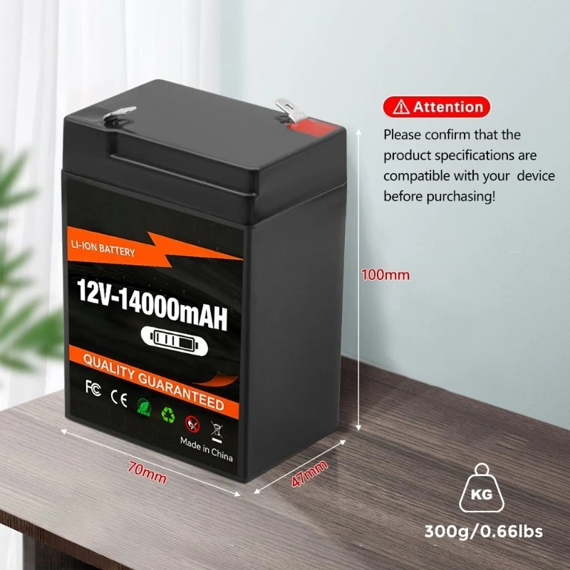 Energy Storage Battery 12V 14Ah High Stability Lithium Battery Pack For Safety Protective Plate Rechargeable