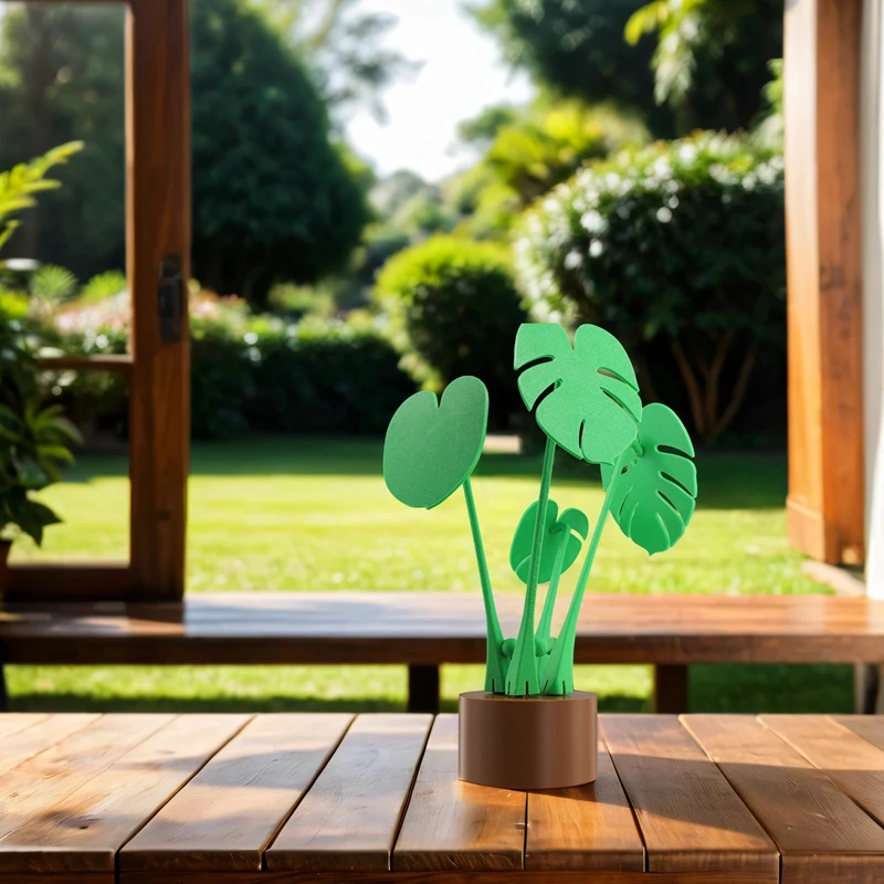 Monstera Plant - Coaster Set-3d Geprint-Bladeren Bevestigd Met Magneten Nep Monstera Plant