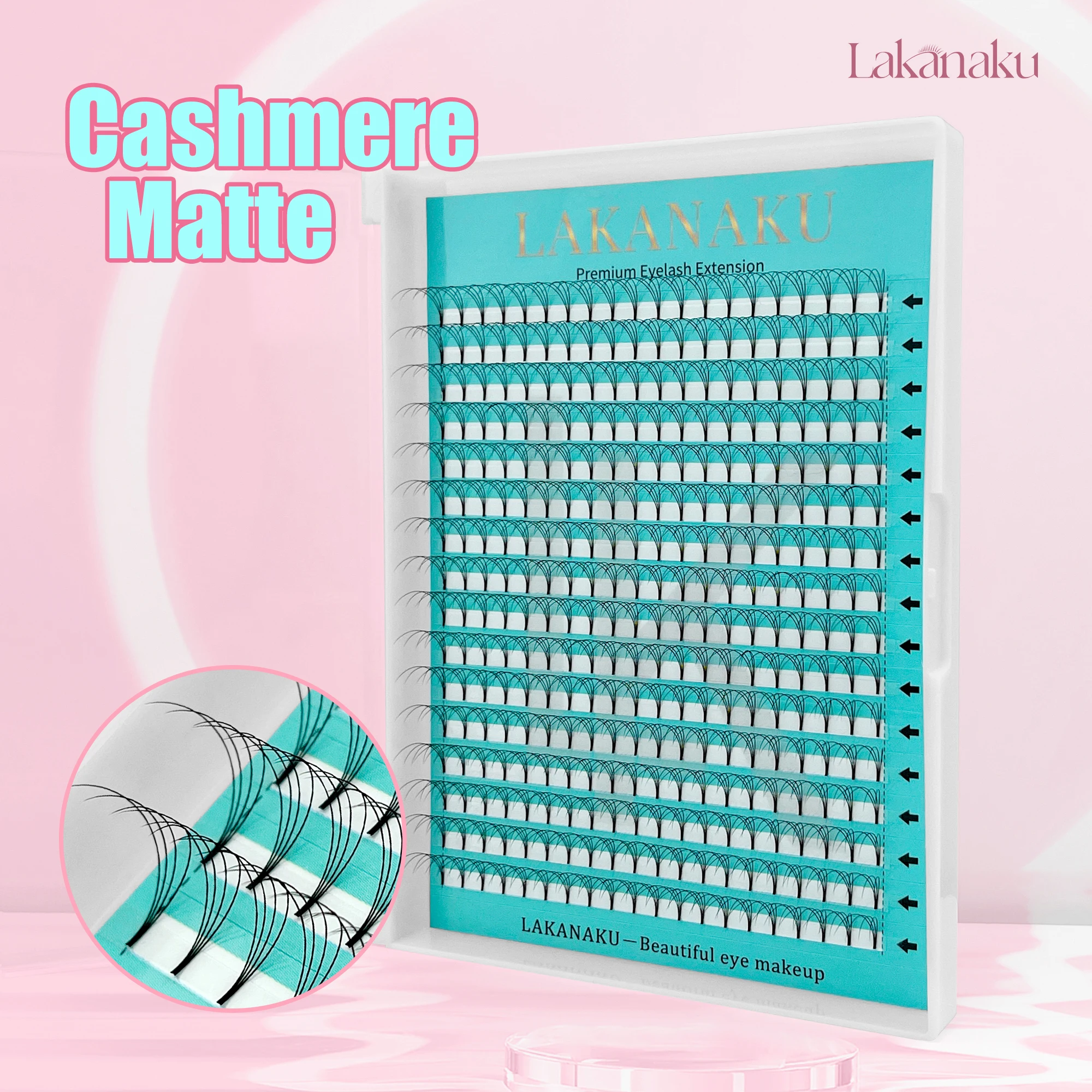 ABONNIE Cashmere Short Stem 3D 4D 5D 6D Premade Fans Volume Russian Eyelash Extension Wide Base Fans Ready Volume Lashes
