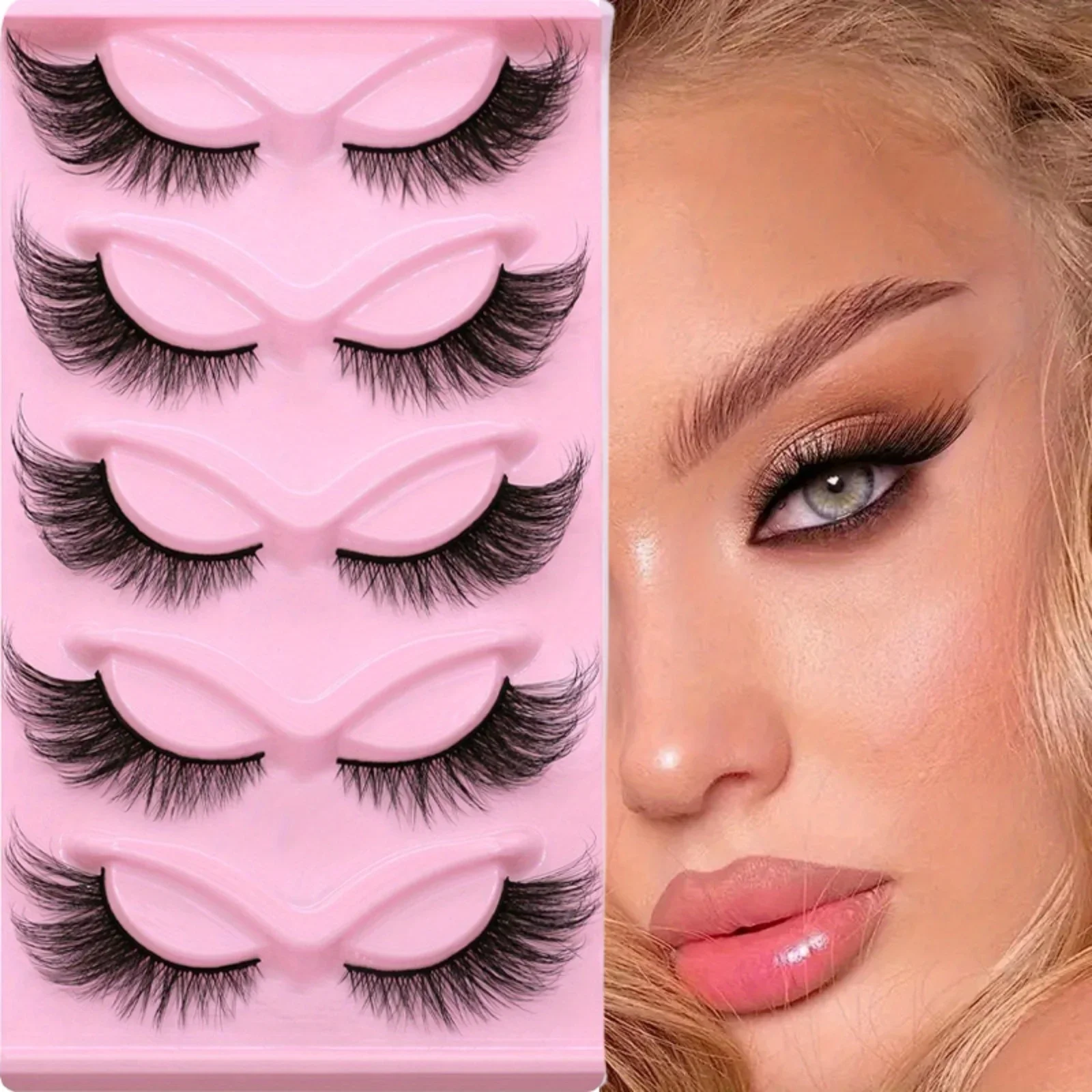 15Pairs 3-Pack Cat Eye Lashes Long Lashes Cat Eye Look Wispy Lashes Eye End Elongated Strip Thick False Eyelashes