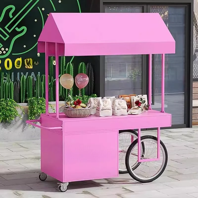 Flutuador de ferro forjado, carro de barraca, expositor móvel multifuncional