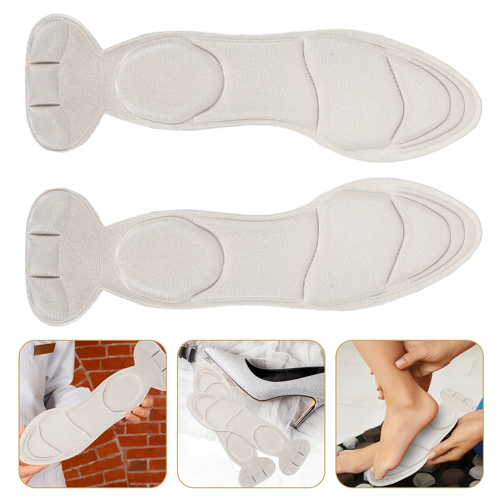 Self Adhesive Heel Pads Cushion Insole Casual Non-slip High Back Inserts Sponge Insoles