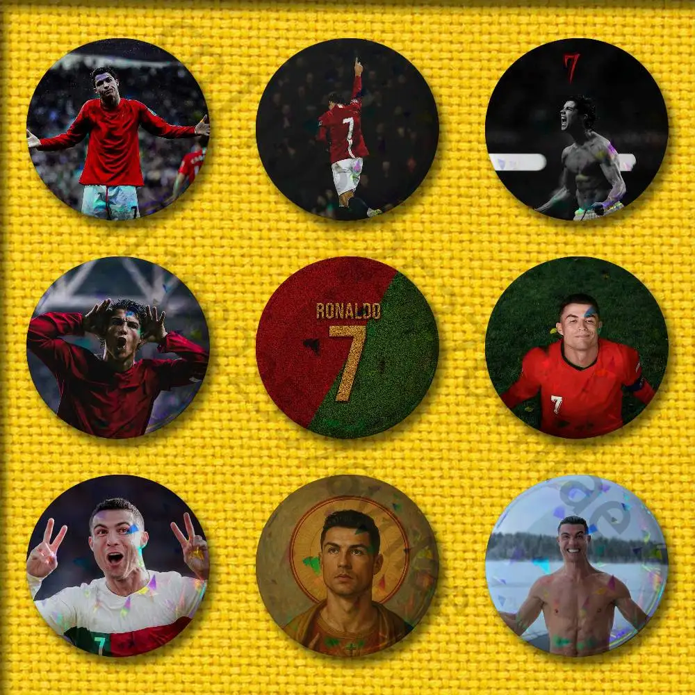 

Football For C-Cr7 R-ROnAlDo Cool Badges Badge 75mm 25mm 44mm 32mm 58mm Round Pin Brooch Souvenir Cosplay Gift Adornment