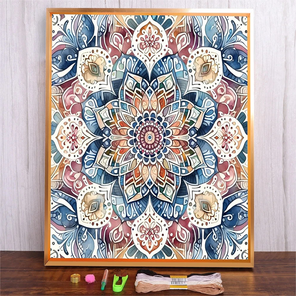 

Adults Crafts 11CT Printed Cross Stitch Kits Amanda Full Patterns Cross-Stitch Kits Abstract Flowers Embroidery For Living Room