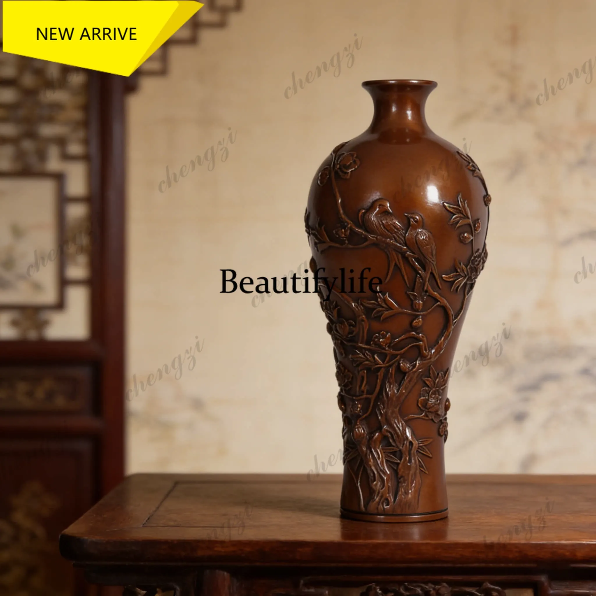a95 Chinese living room flower arrangement entrance wine cabinet home decoration ornament high-end opening housewarming gifts