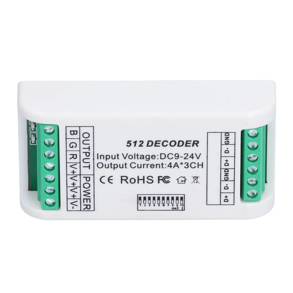 Easy 3 Channels LED Decoder Controller 9‑24V DC Plastic Material RGB Controller RGBW Decoder Wall Washer Light