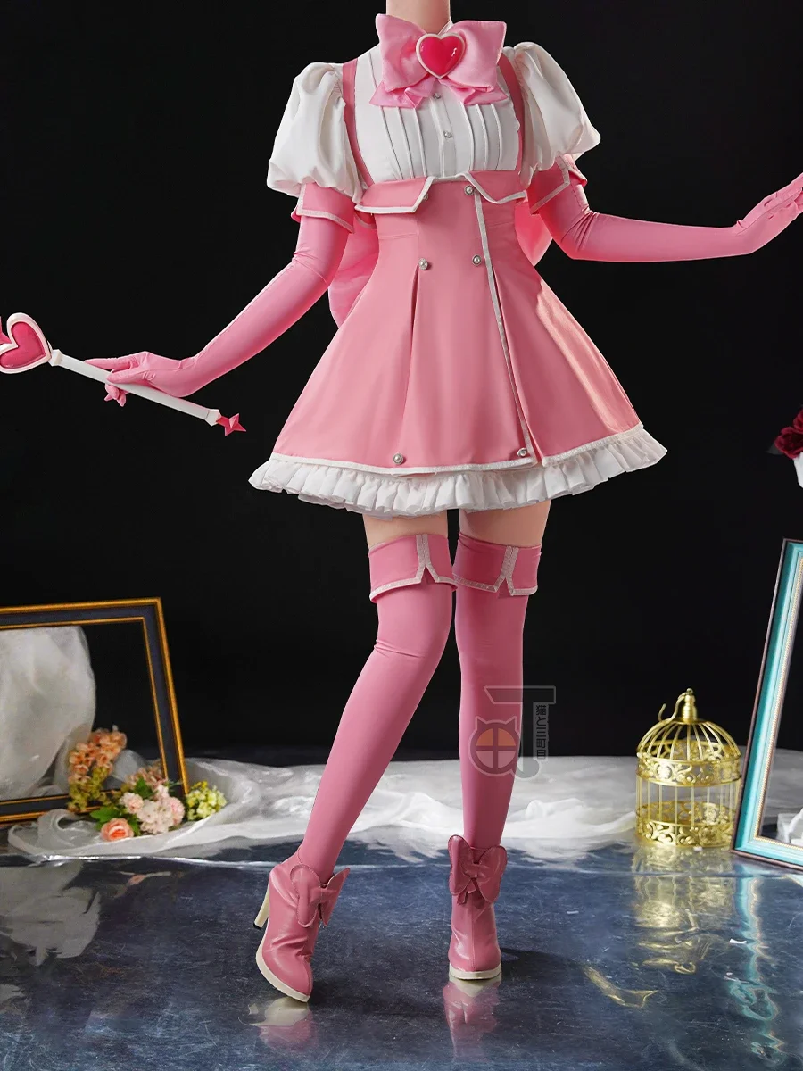 Gushing sobre meninas mágicas cos hanabishi haruka/minakami seno/tenkawa kaoruko cosplay traje de halloween feminino vestido arma