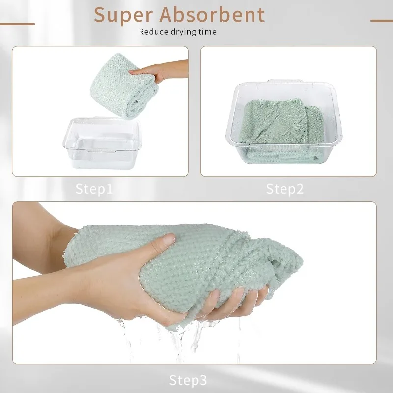 1 Pc Microfiber Hair Towel, Quick Dry & Ultra Absorbent, Suitable for Long, Thick Hair - Lotus Root Pink