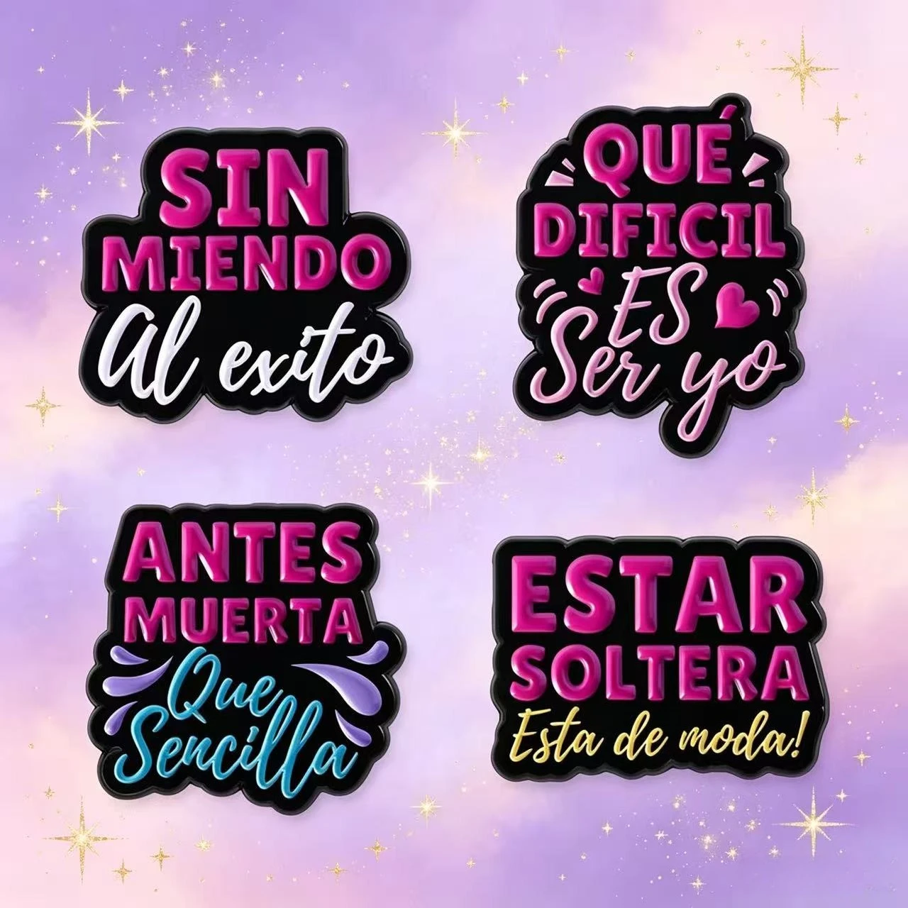 Funny Spanish Quotes Sin Miendo Brooch Enamel Pins Custom Estar Soltera Esta De Moda Brooches Backpack Lapel Badge Jewelry Gift