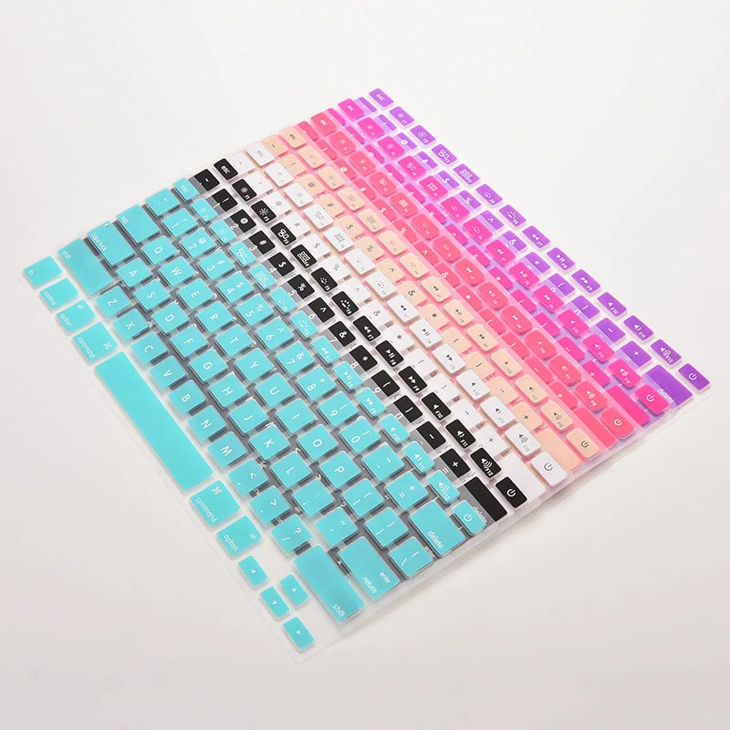 1pc Colorful Silicone Keyboard Cover Sticker For Macbook Air 13 Pro 13 15 17 Protector Sticker Film 28.7*11.9cm Keyboard Skin