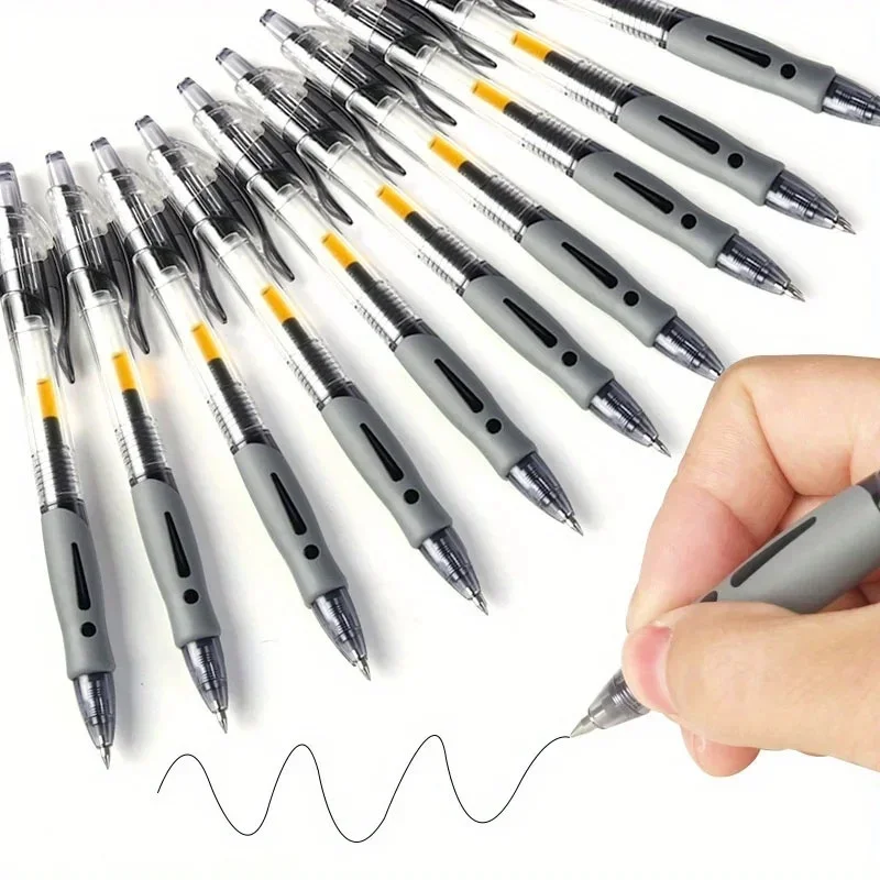 

10pcs Retractable Ballpoint Gel Pens Large Capacity 0.5mm Ballpoint Pen Black/Red/Blue Replaceable Stationery School Supplies
