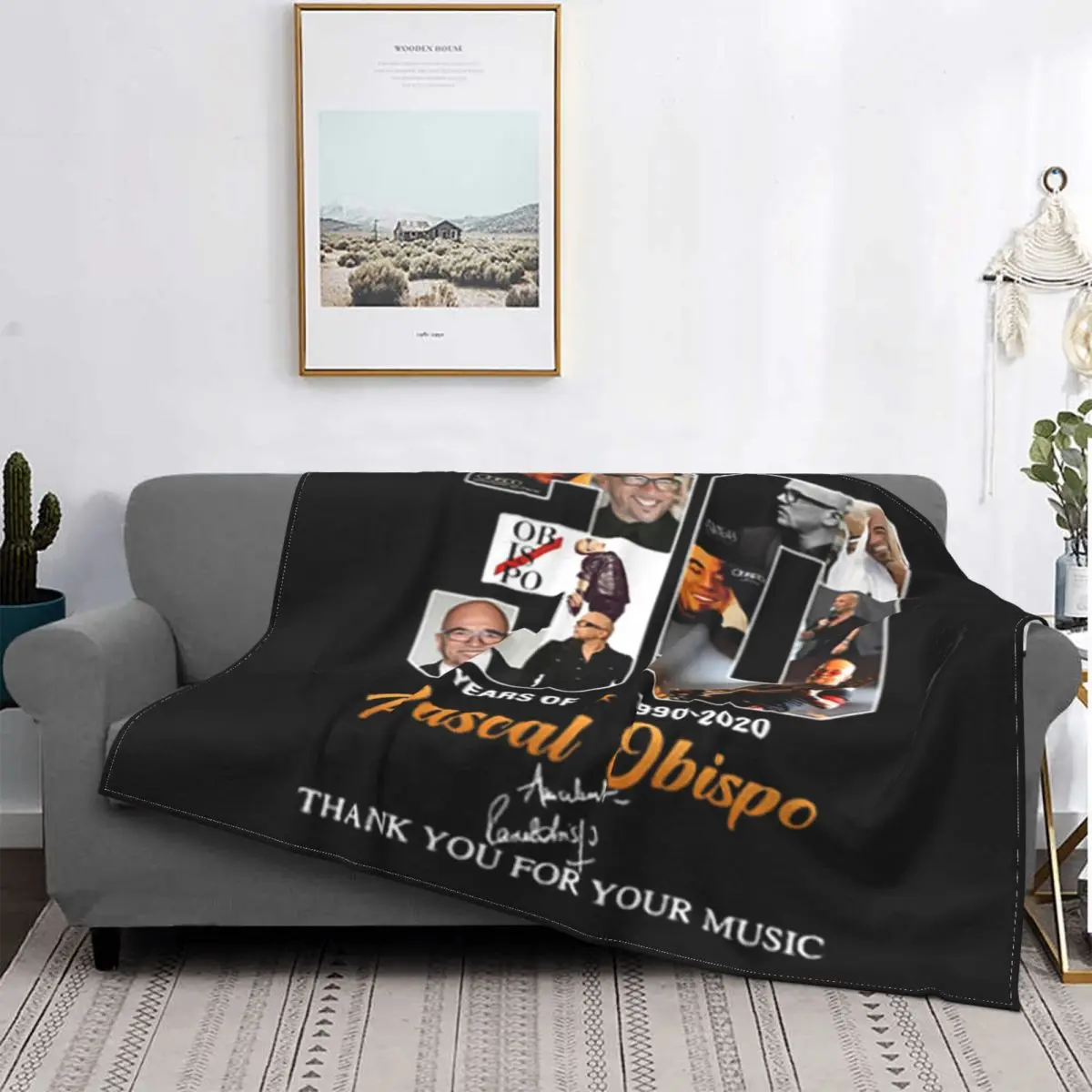 30 Years Of Pascal Obispo Blanket Bedspread On The Bed Thick Soft Bed Blanket Keep Warm Hairy Winter Bed Covers