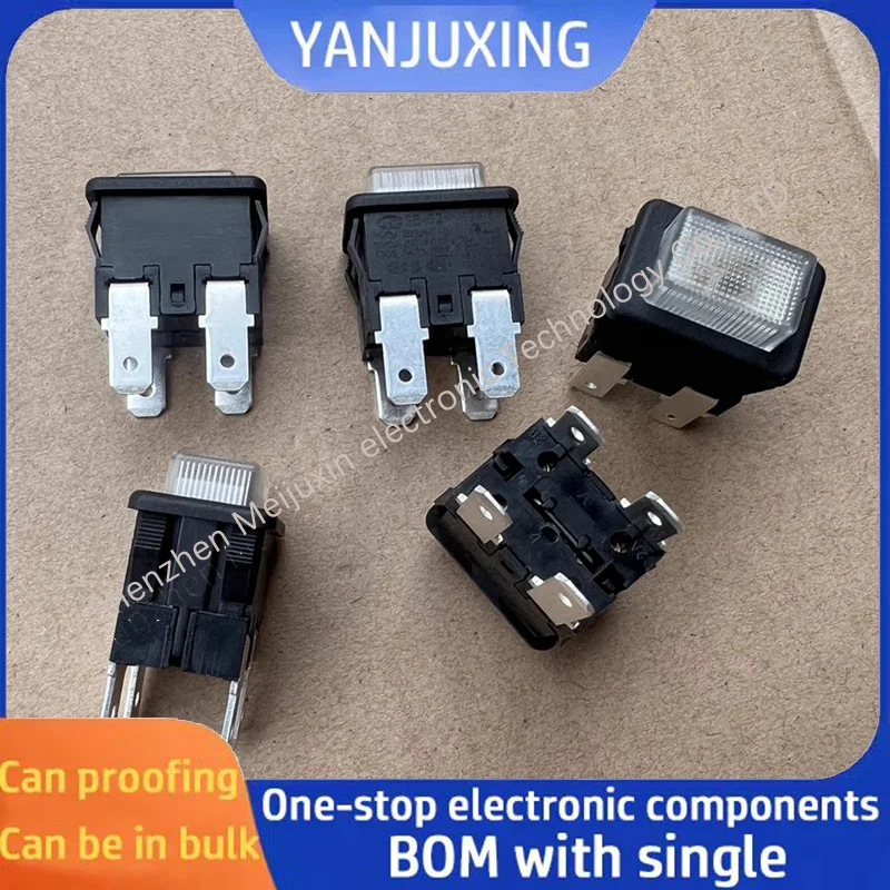 1~5PCS/LOT HB-52N self-locking push-button switch 4-pin dual-path vacuum cleaner switch with light
