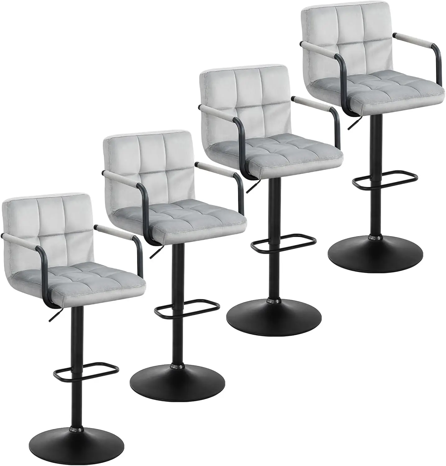 

Furniliving Bar stools Set of 4, Bar stools, Swivel Bar Stools, stools with arms, Velvet stools,Stools for Kitchen